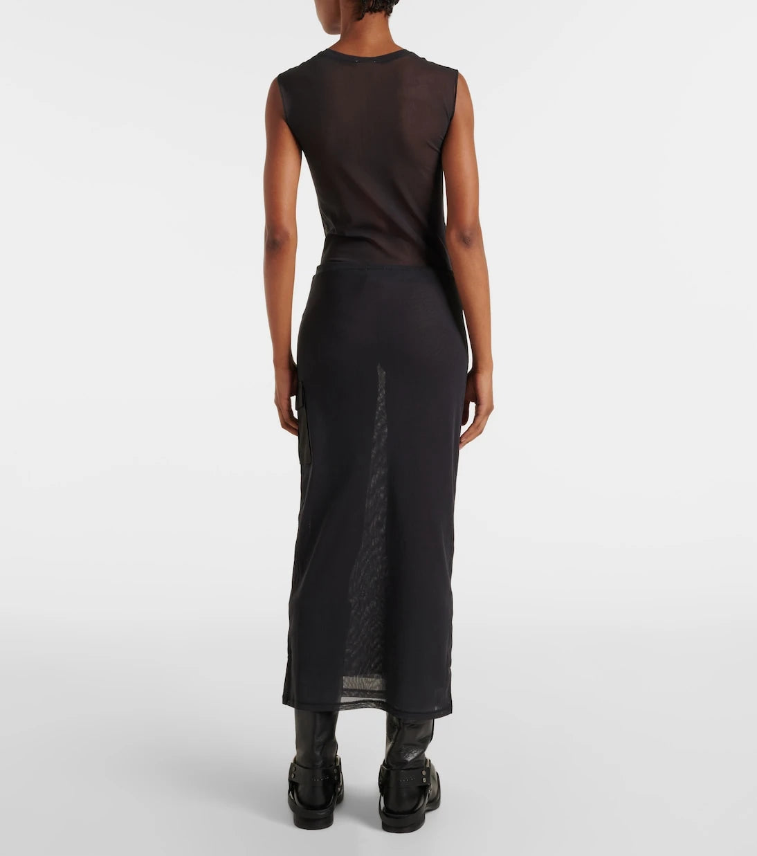 Acne Studios - تنورة شبكية متوسطة الطول