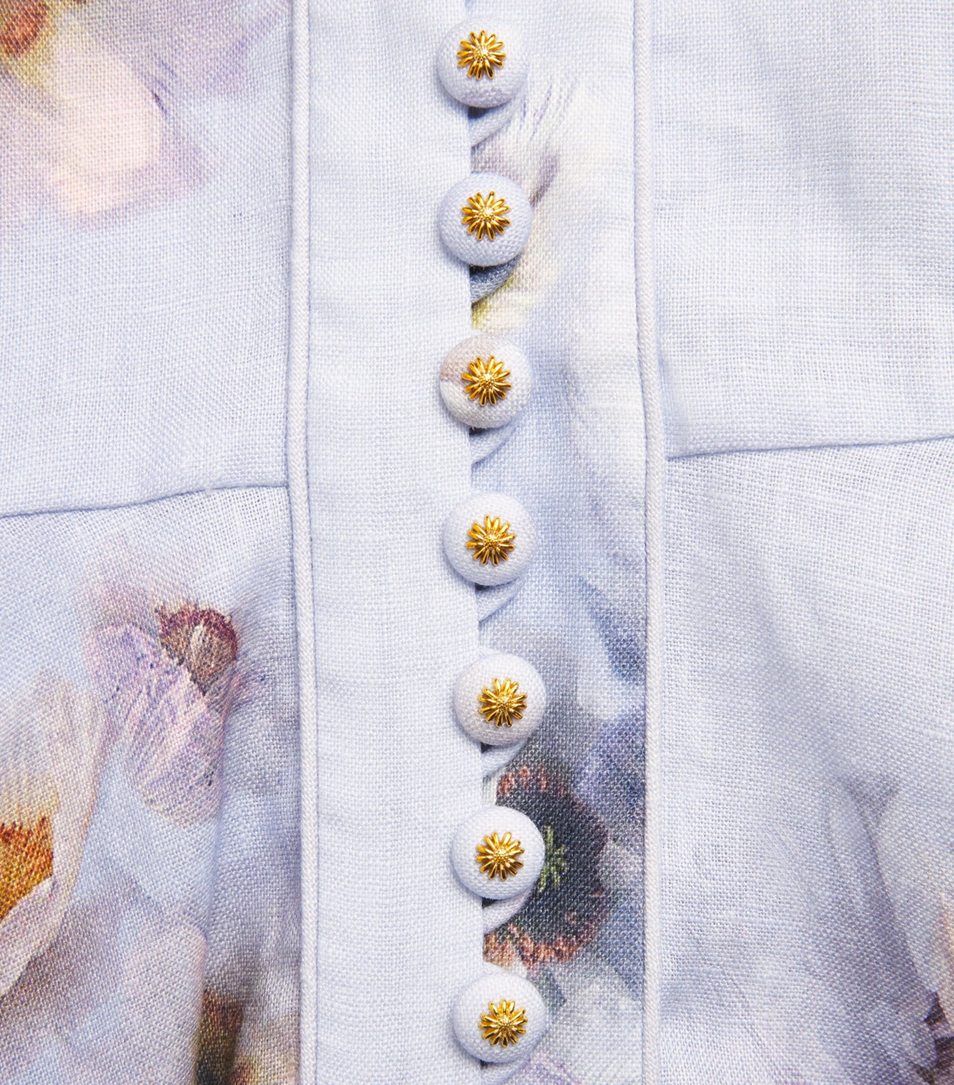 Linen Hypnotic Mini Dress LILAC POPPY