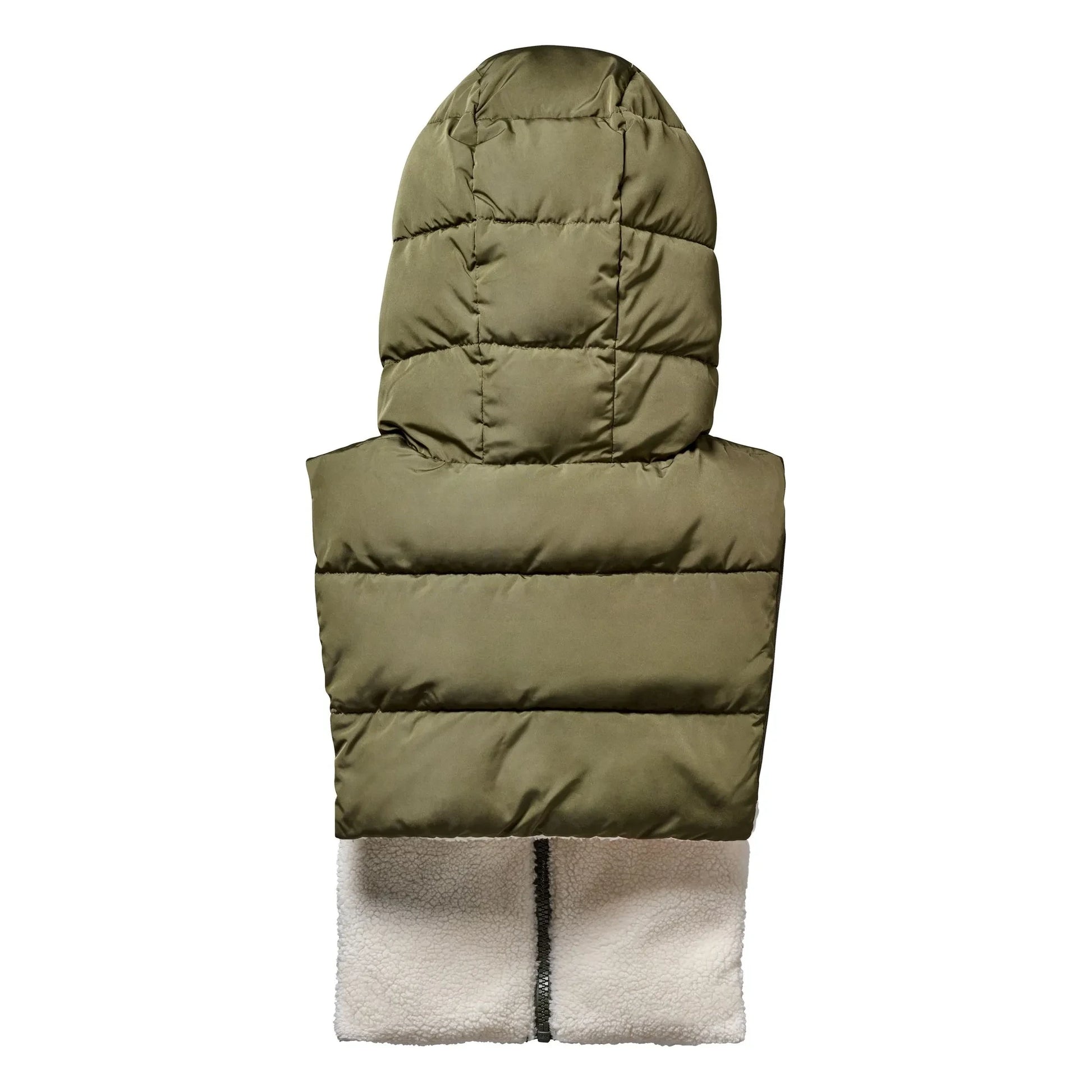 Fudoon - Shearling-effect reversible hooded jacket | Khaki