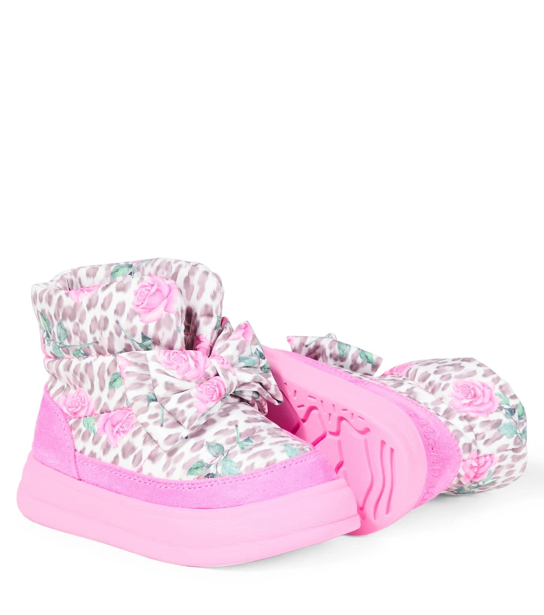 Monnalisa - Printed bow-detail boots