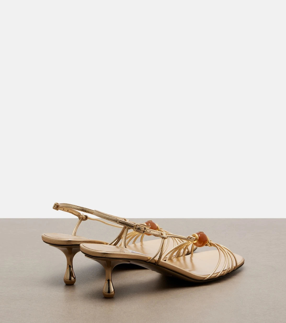 Jimmy Choo - Lova embellished metallic leather sandals