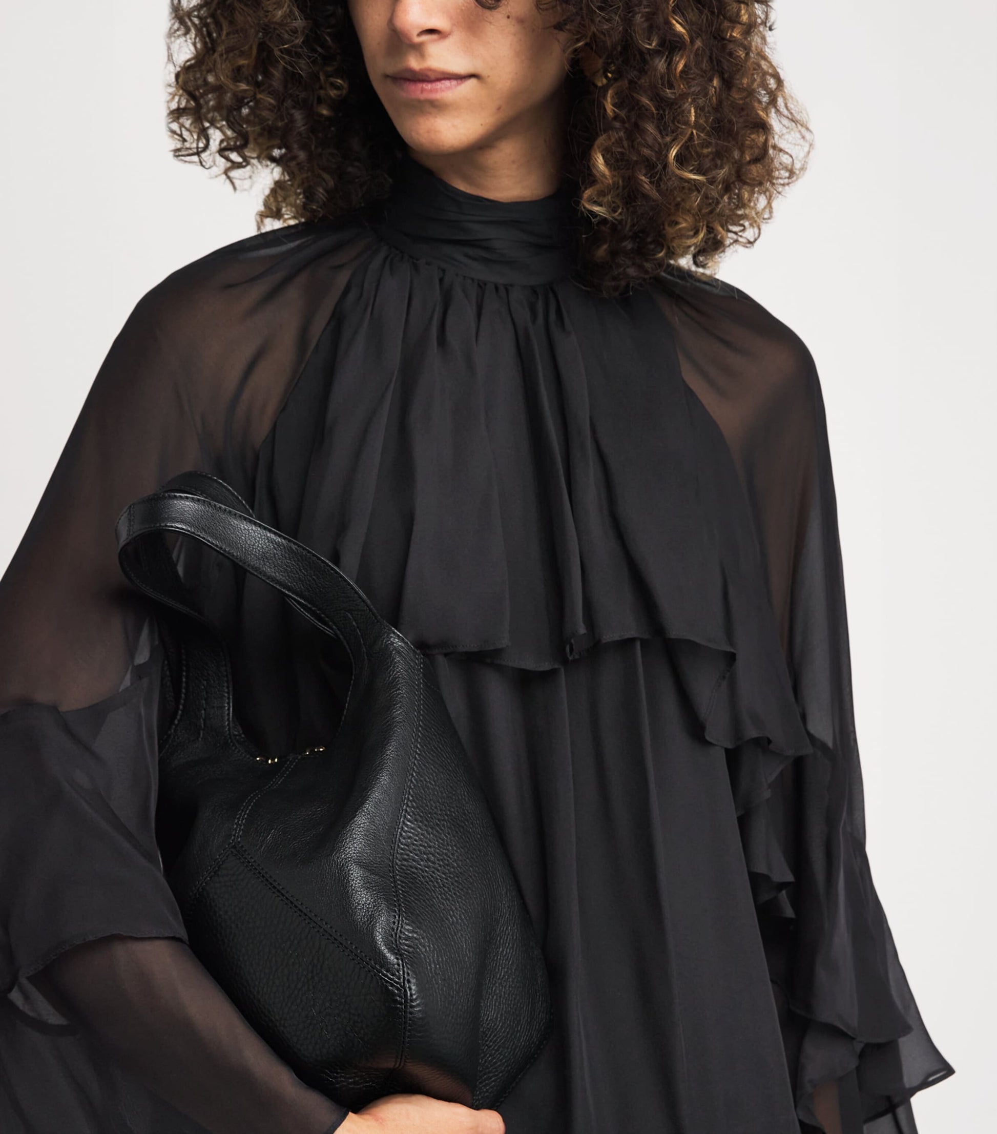 Veronica Beard Black Silk Tiered Adlington Mini Dress