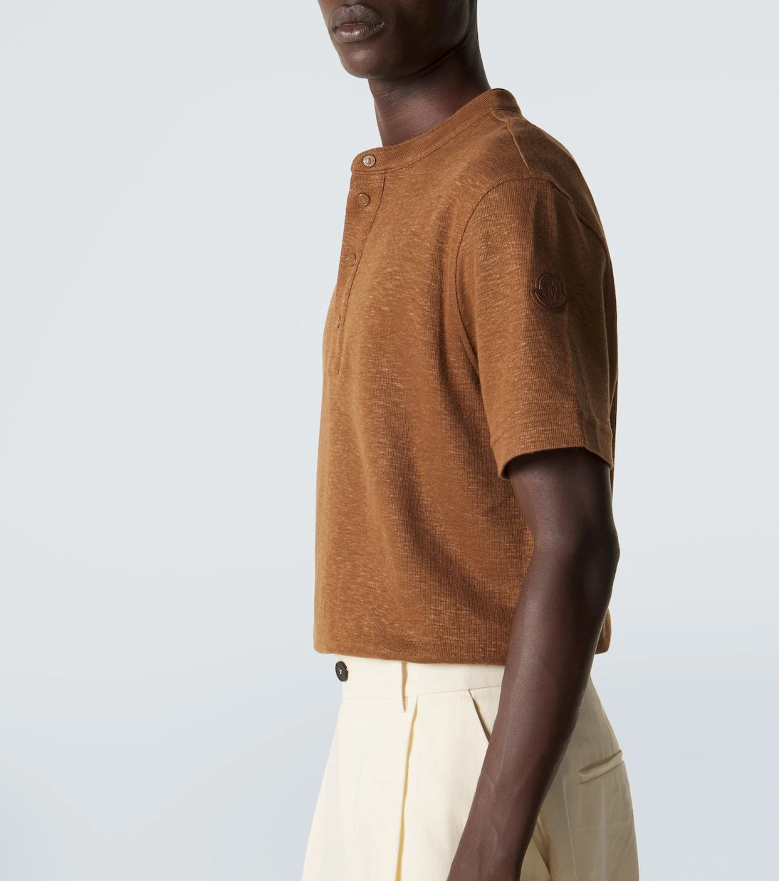 Moncler - Cotton and linen-blend polo shirt