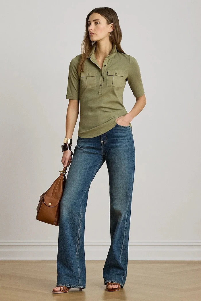 Lauren Ralph Lauren kadın pamuklu polo tişört