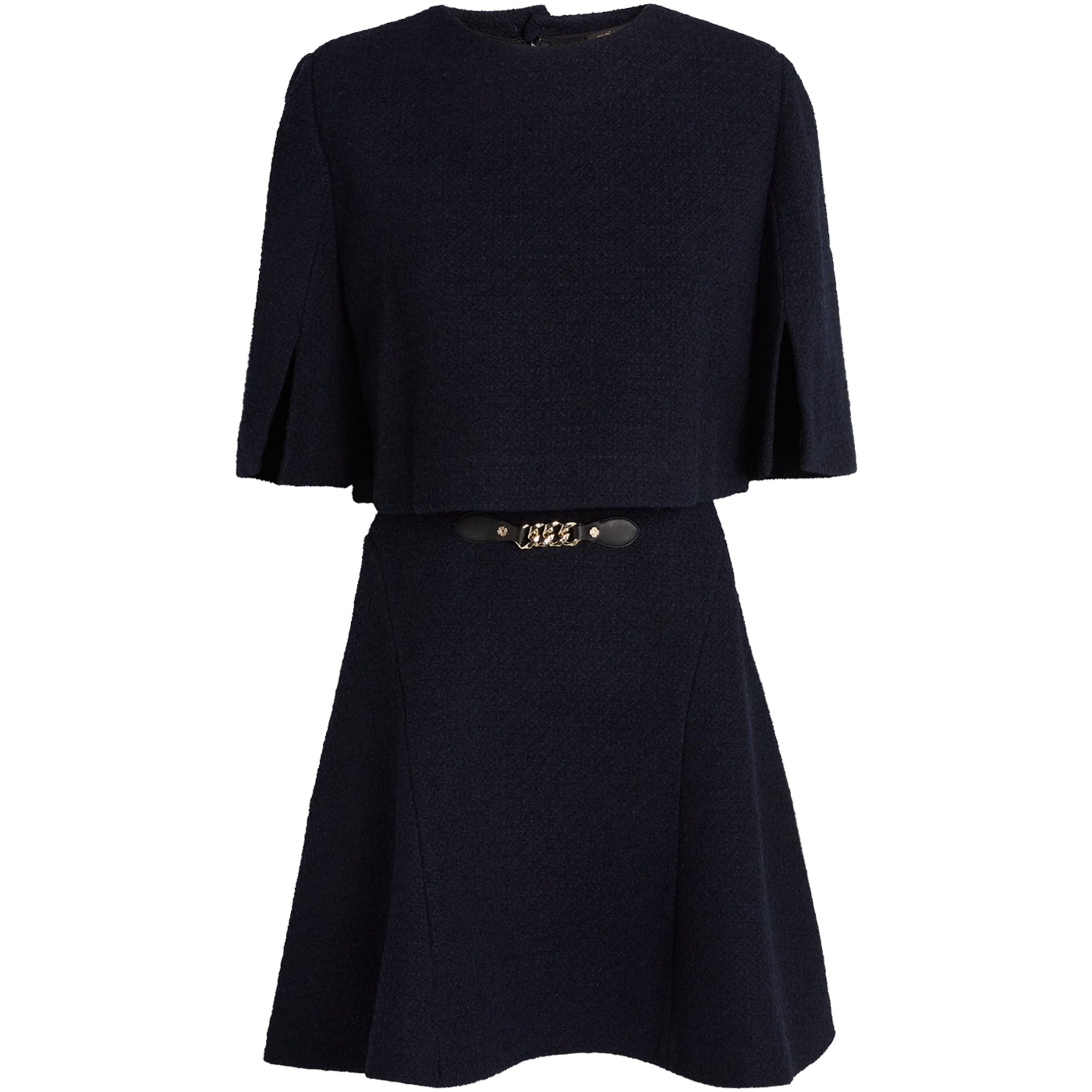 Maje Blue Tweed 2-In-1 Mini Dress