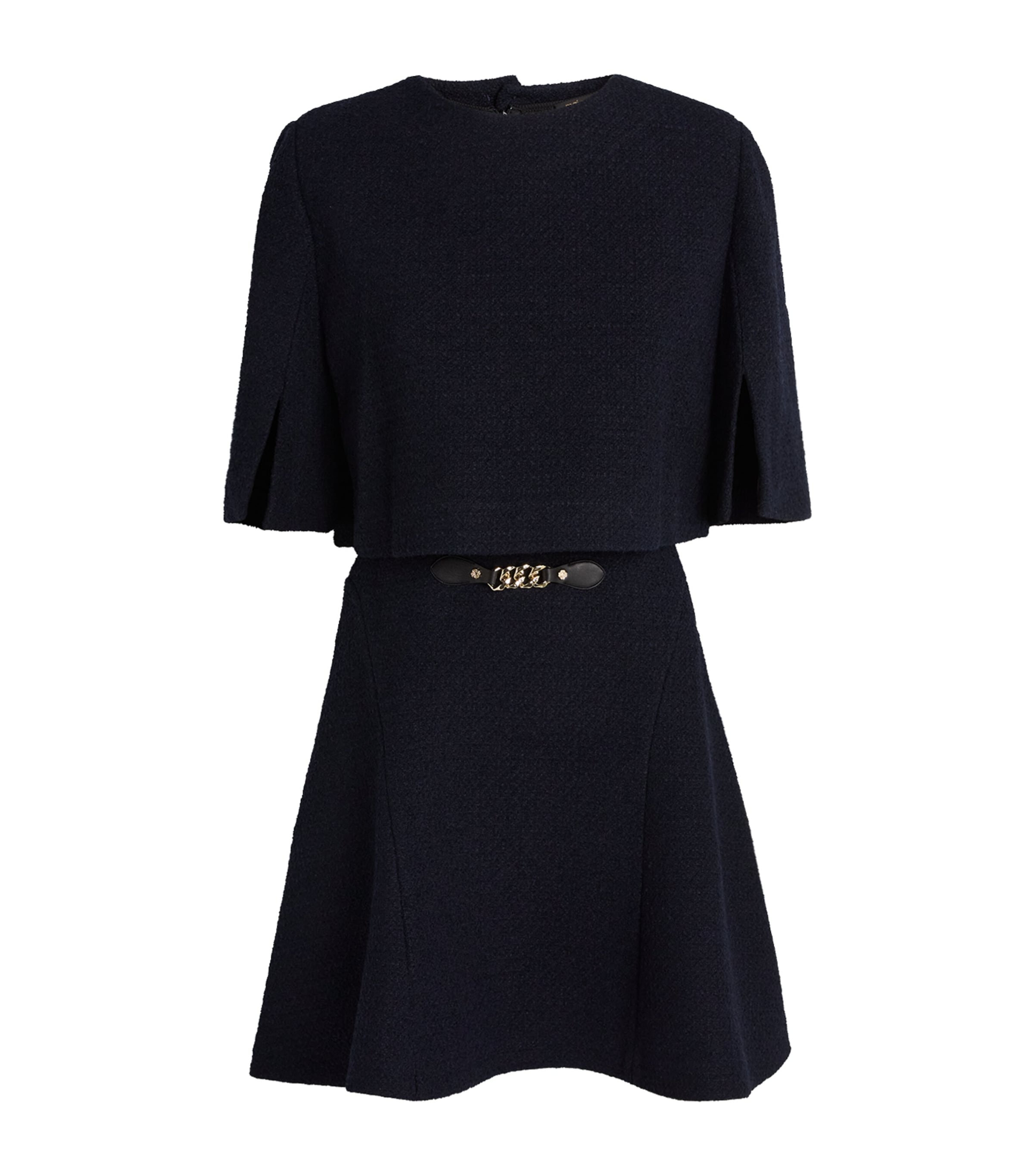 Maje Blue Tweed 2-In-1 Mini Dress