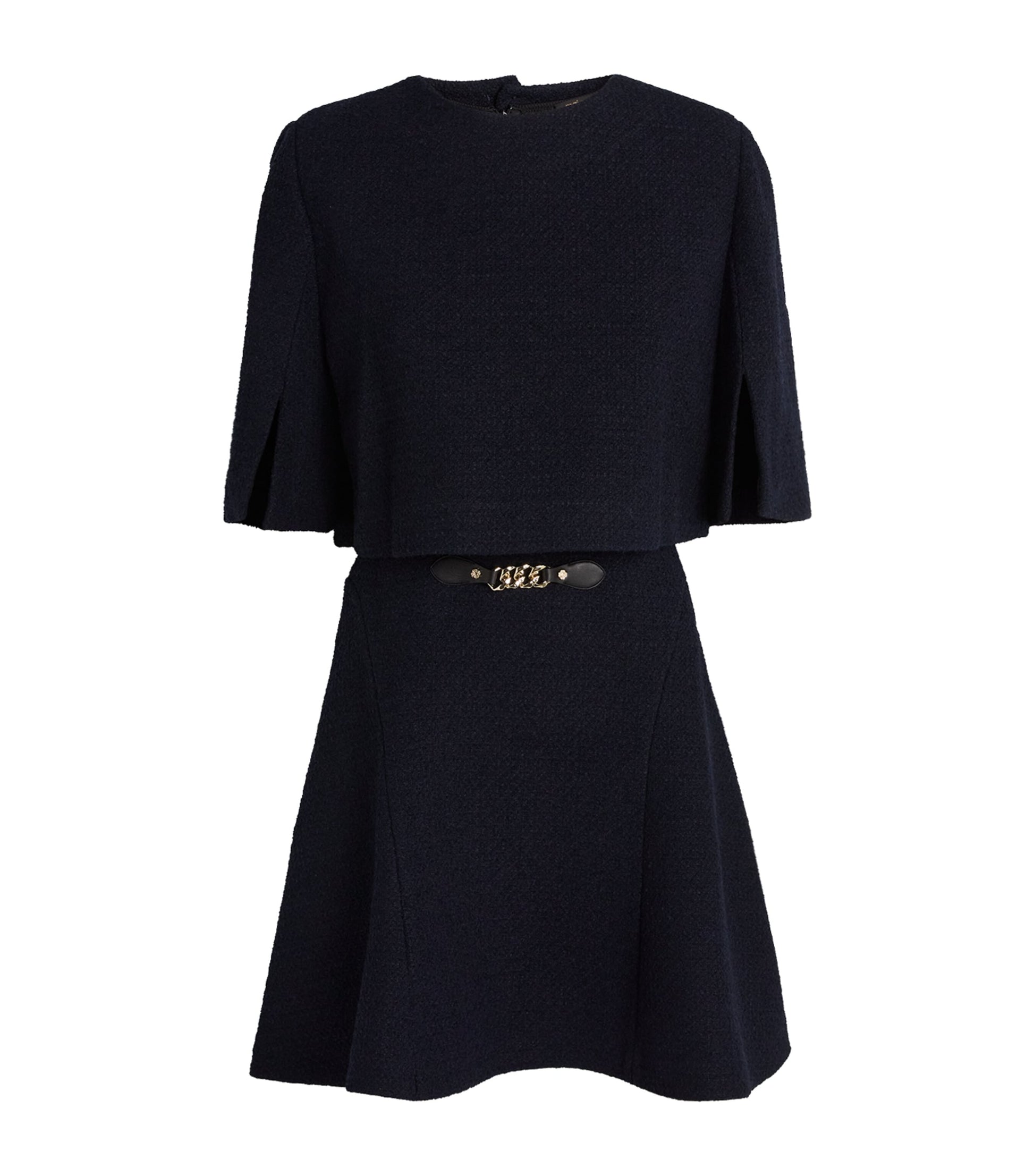 Maje Blue Tweed 2-In-1 Mini Dress