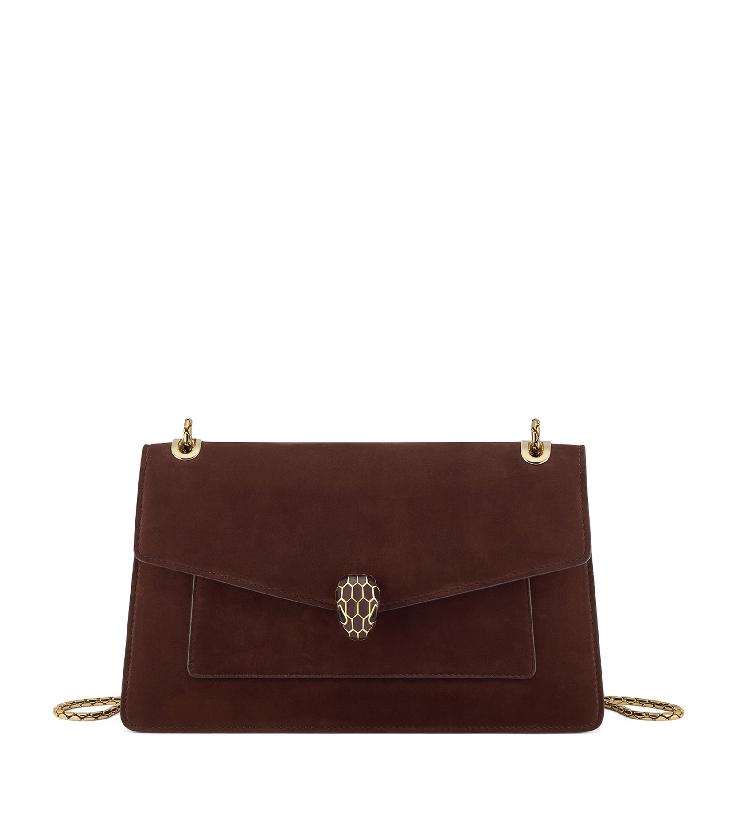 Brown Nubuck Leather Serpenti Forever Shoulder Bag