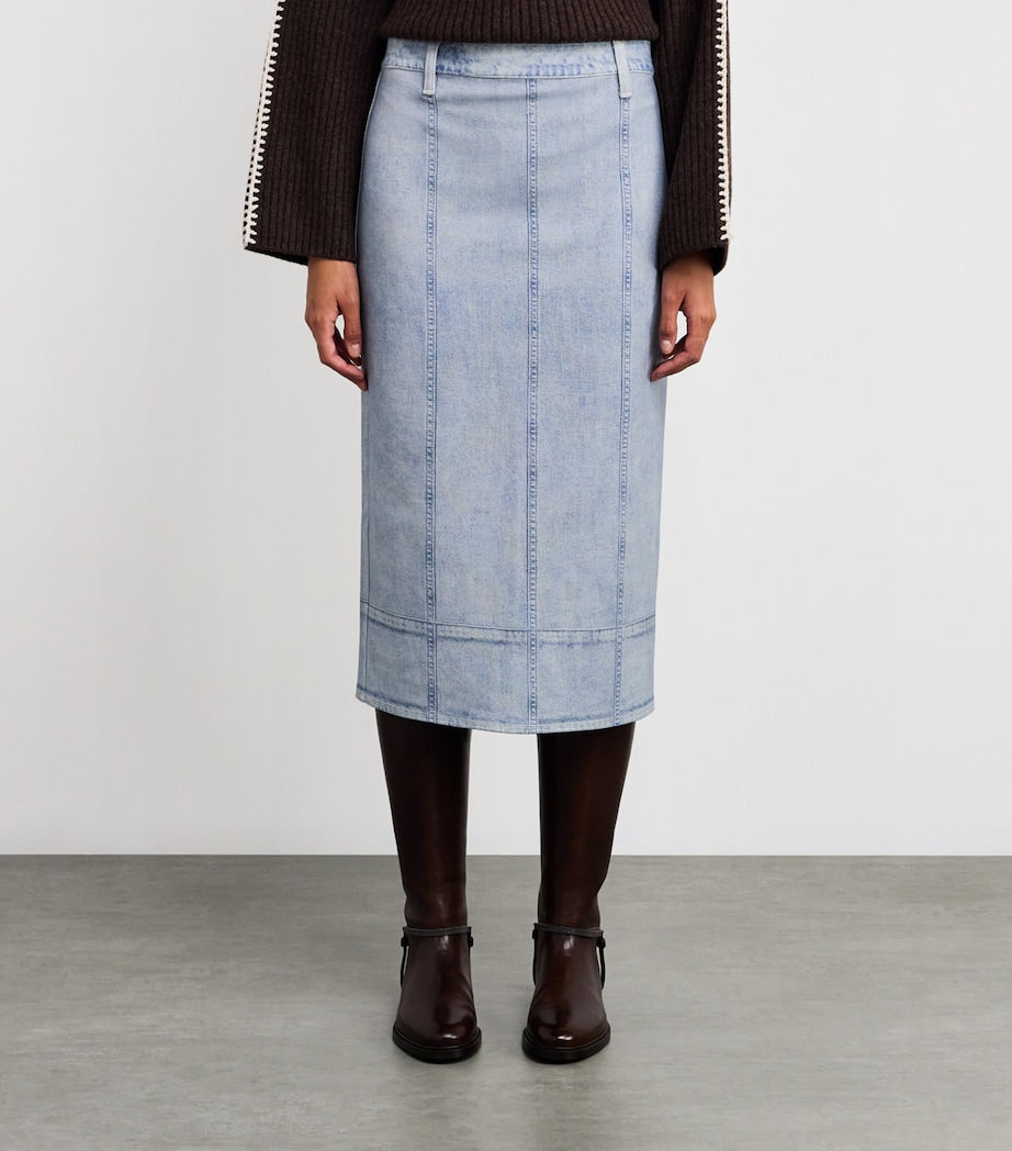 Blue Miramar Midi Pencil Skirt