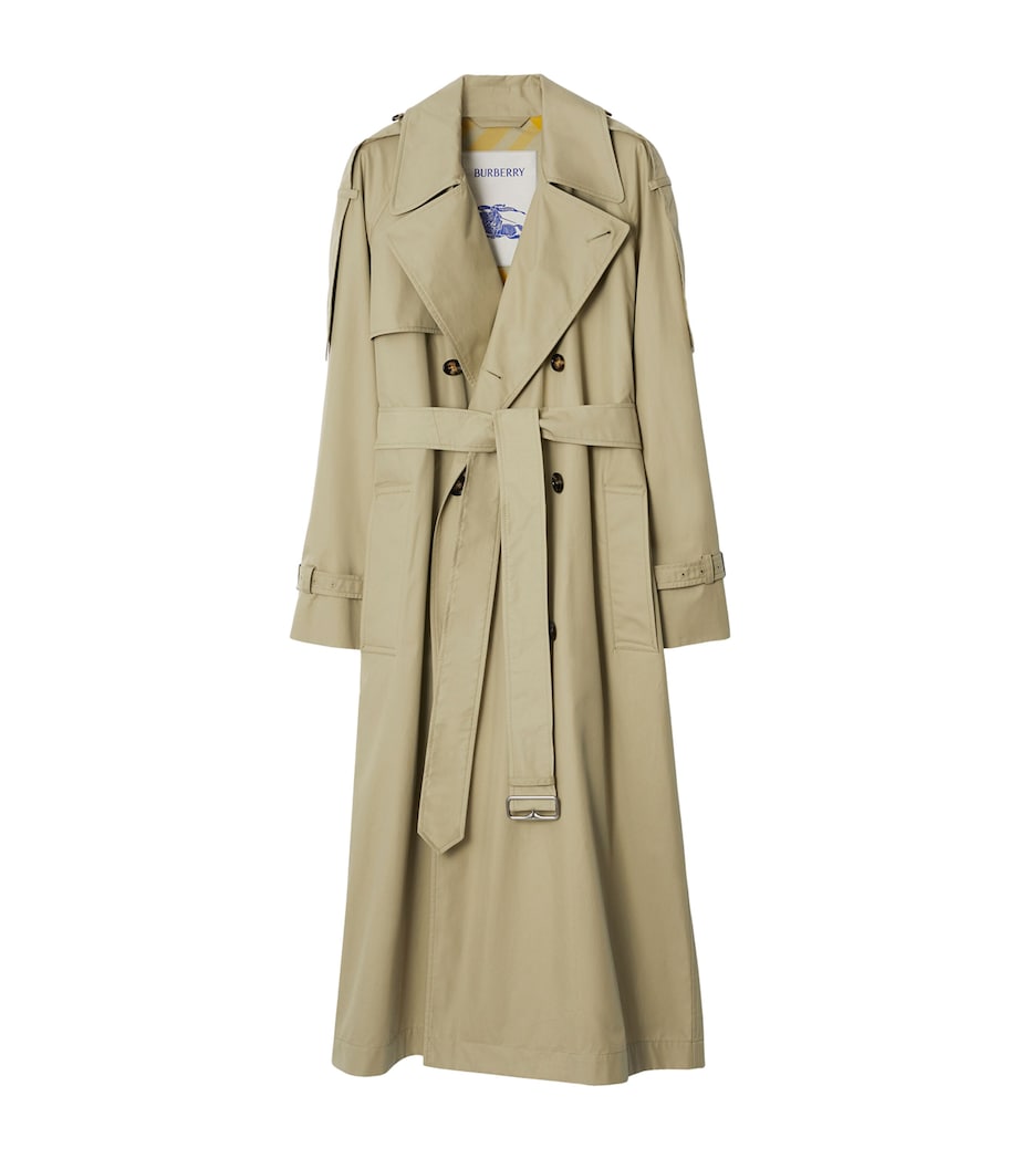 Burberry Beige Cotton Long Castleford Trench Coat