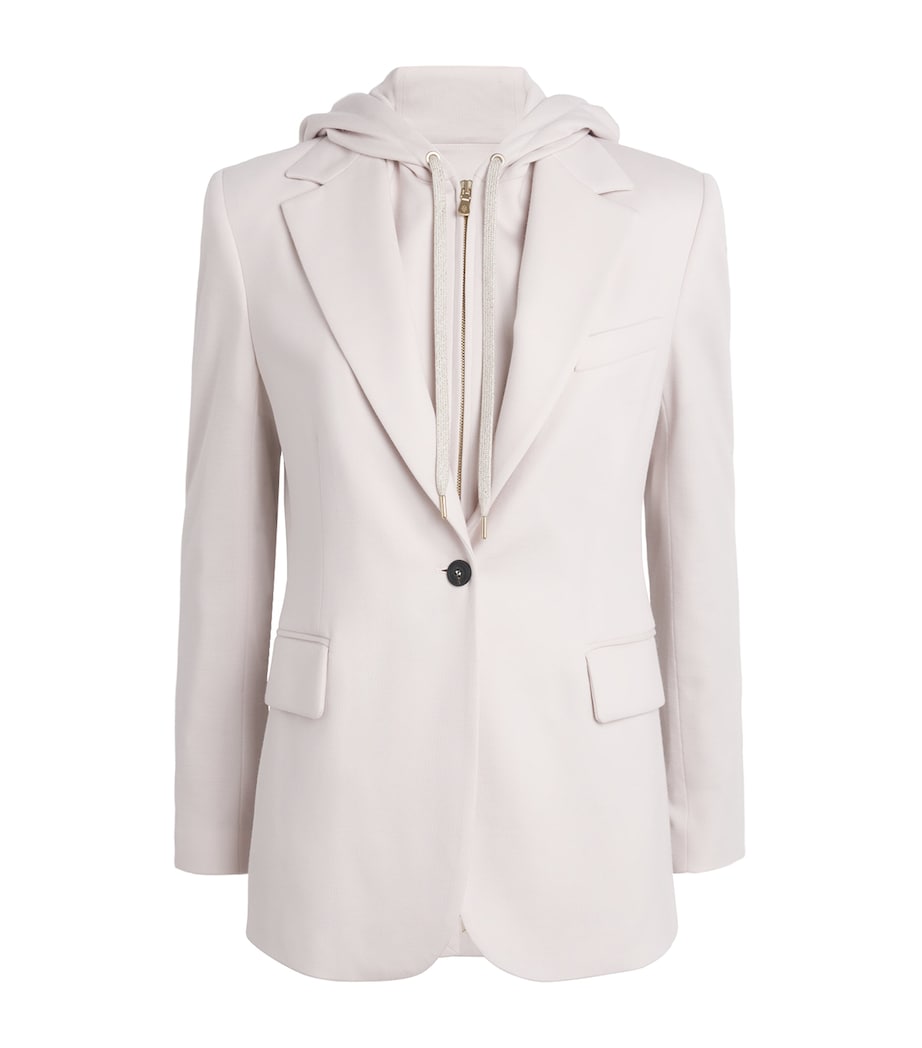 Eleventy Beige Stretch-Cotton Layered Blazer