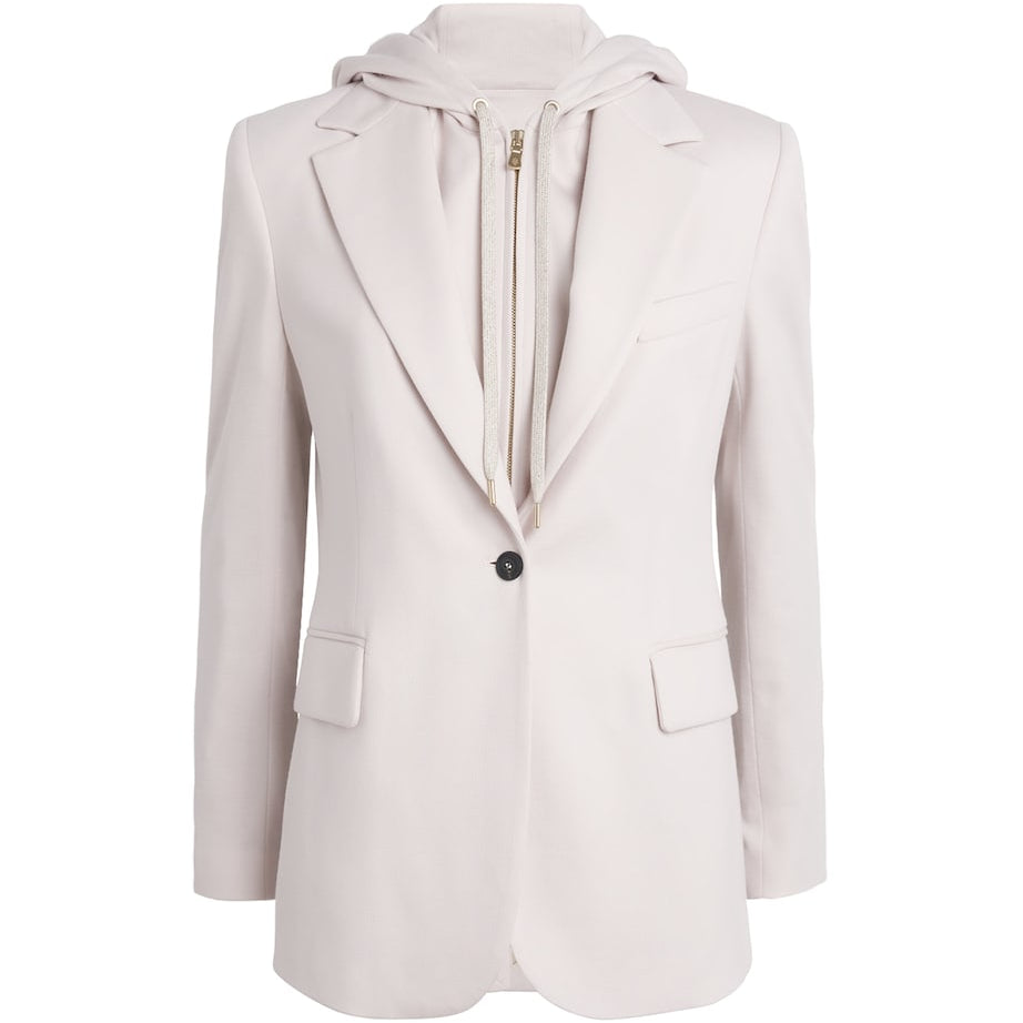 Eleventy Beige Stretch-Cotton Layered Blazer