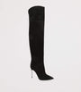 Casadei Black Suede Blade Over-The-Knee Boots 100