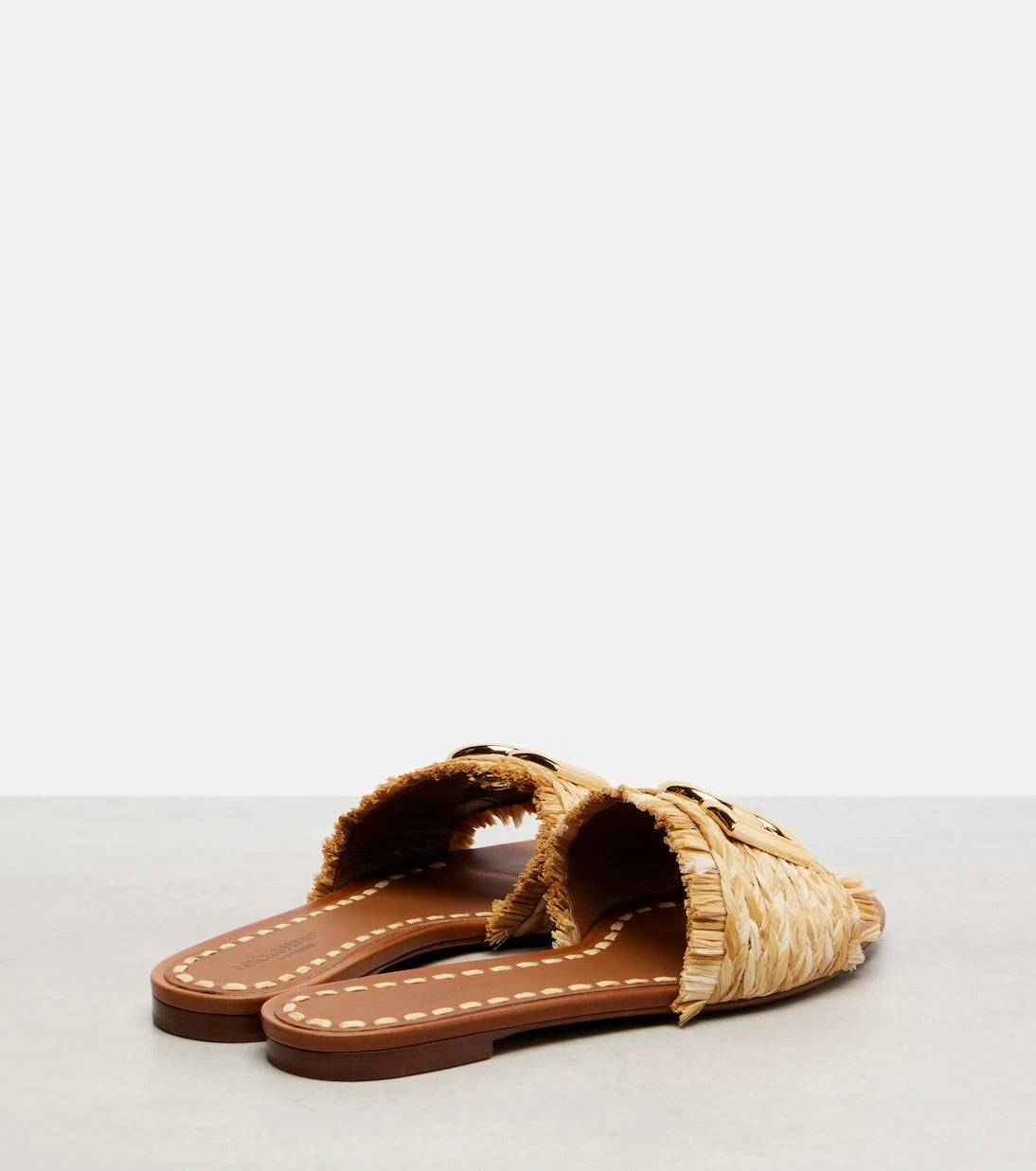 Dolce&Gabbana - DG raffia-effect slides