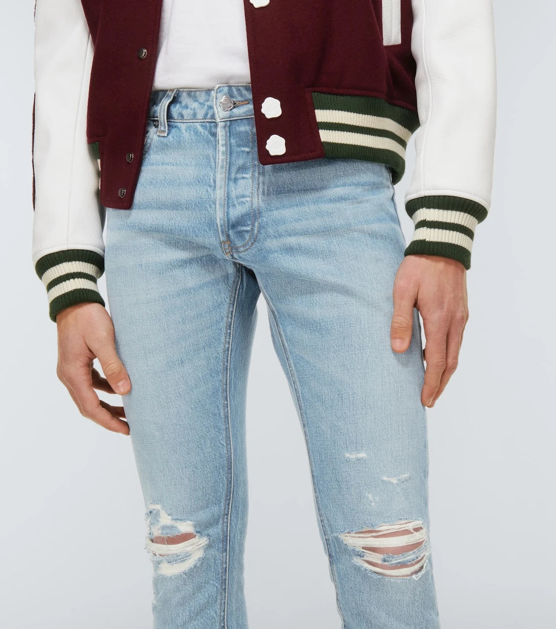 Due Diligence - Slim-fit distressed jeans