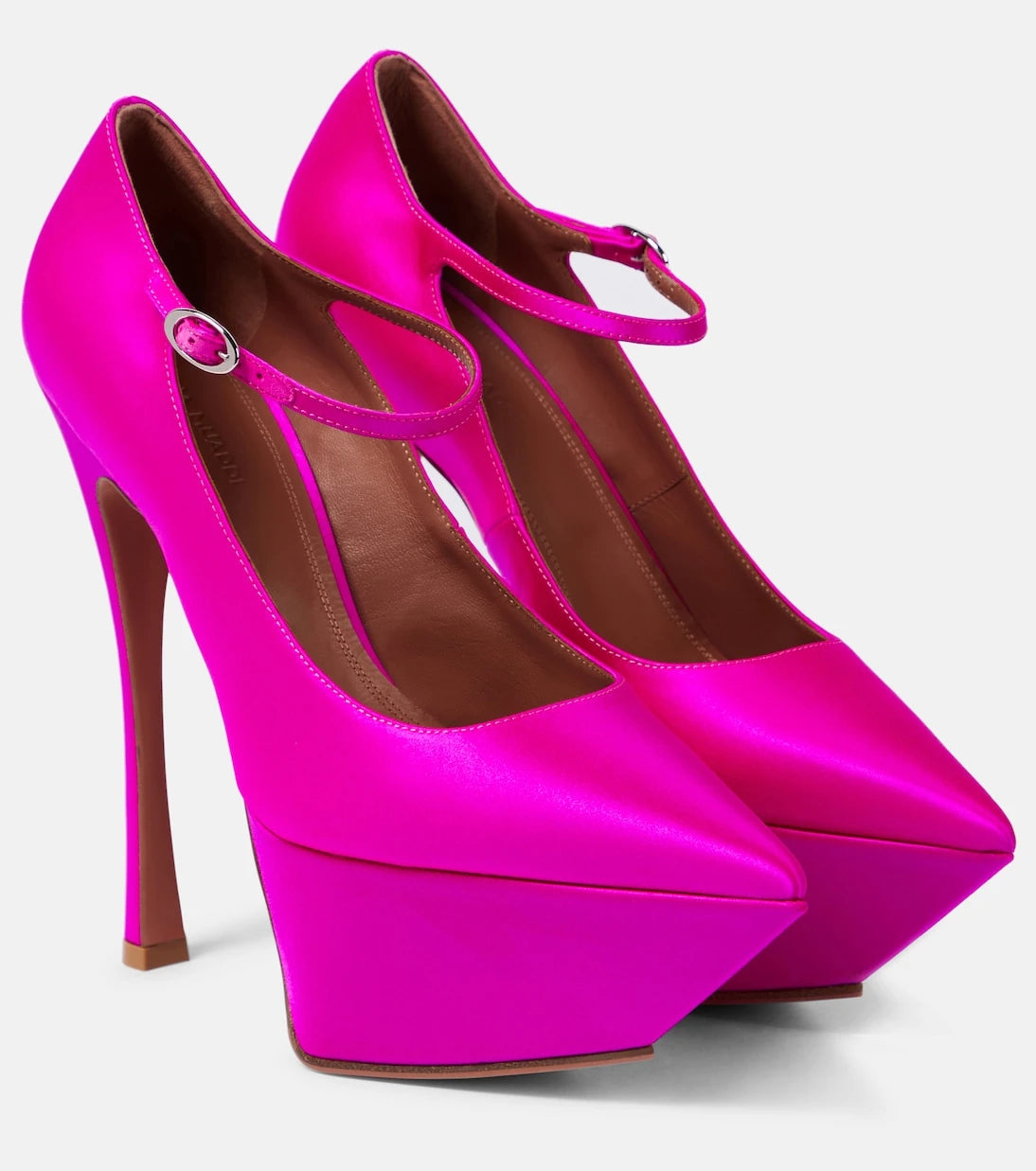 Amina Muaddi - Yigit satin platform pumps