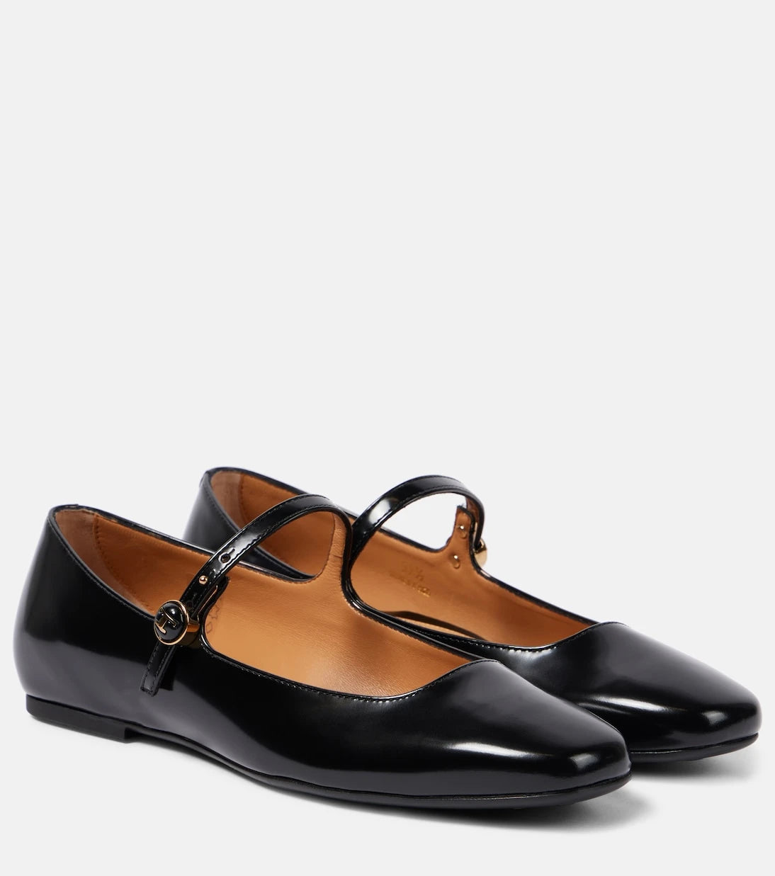 Tod's - حذاء ماري جين مسطح من الجلد المصقول