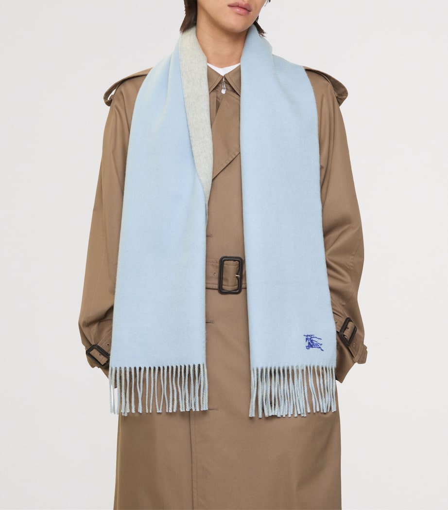 Blue Cashmere Reversible EKD Scarf