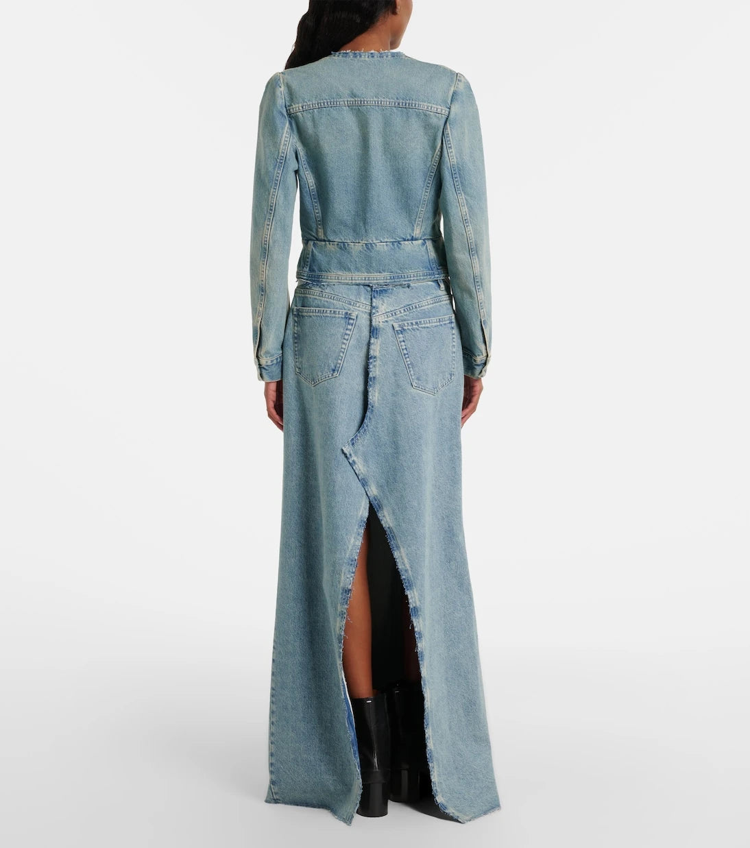 Maison Margiela - Frayed denim maxi skirt