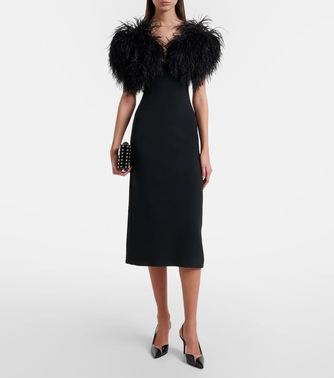 David Koma - Feather-trimmed cocktail dress