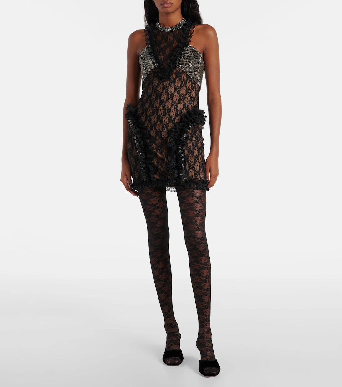 Self-Portrait - x Christopher Kane embellished lace minidress