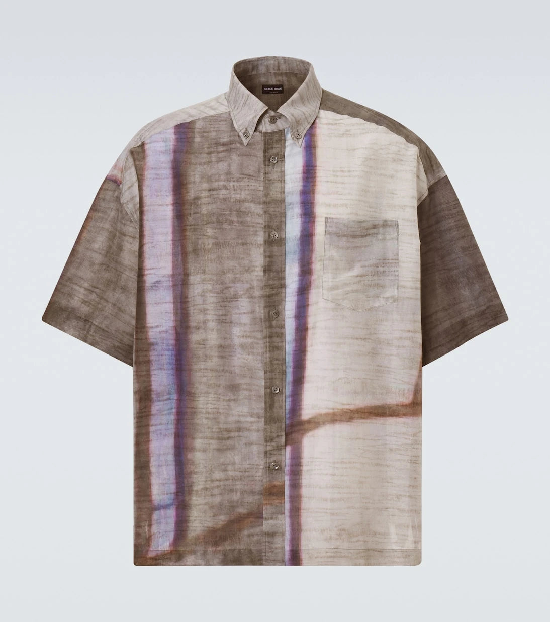 Giorgio Armani - Printed cotton and silk bowling shirt