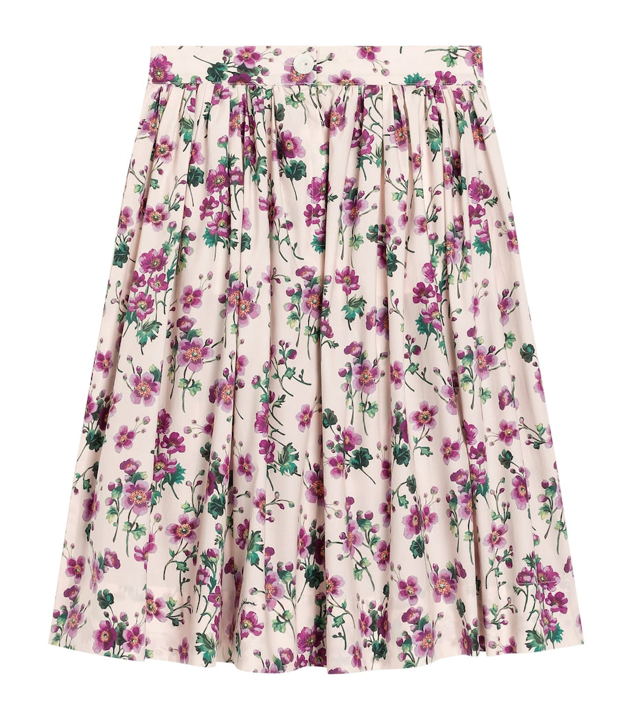Dolce & Gabbana Kids Cotton Poplin Violet Print Skirt (2-6 Years)