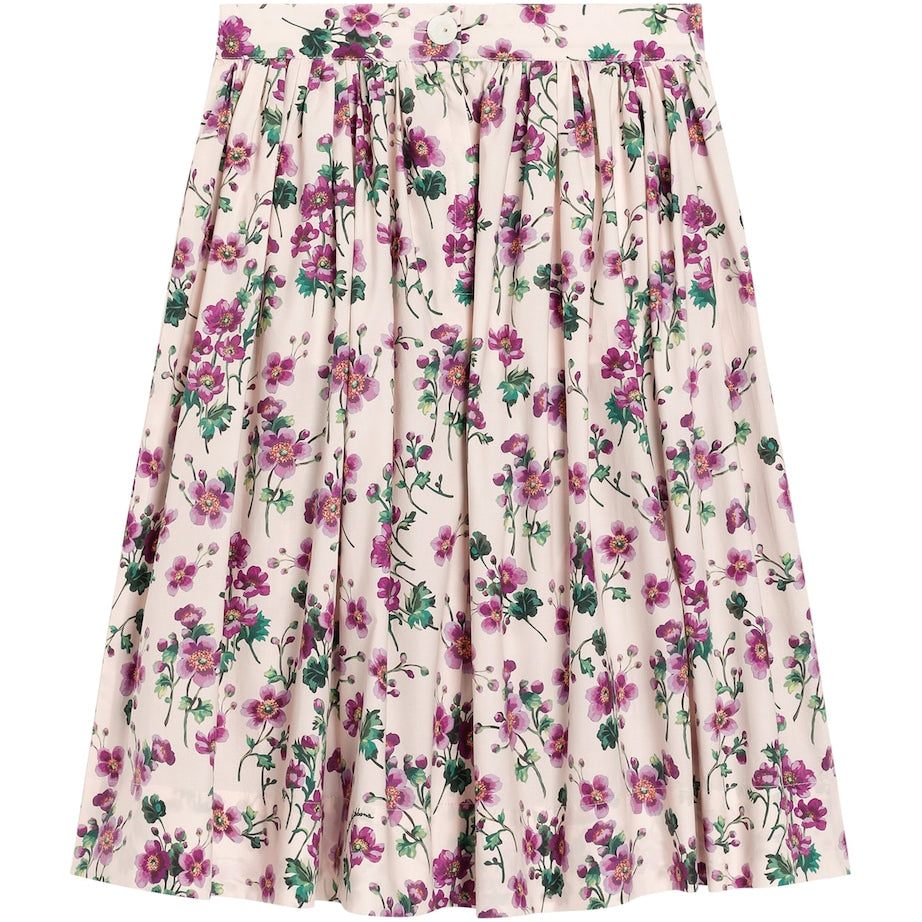 Dolce & Gabbana Kids Cotton Poplin Violet Print Skirt (2-6 Years)