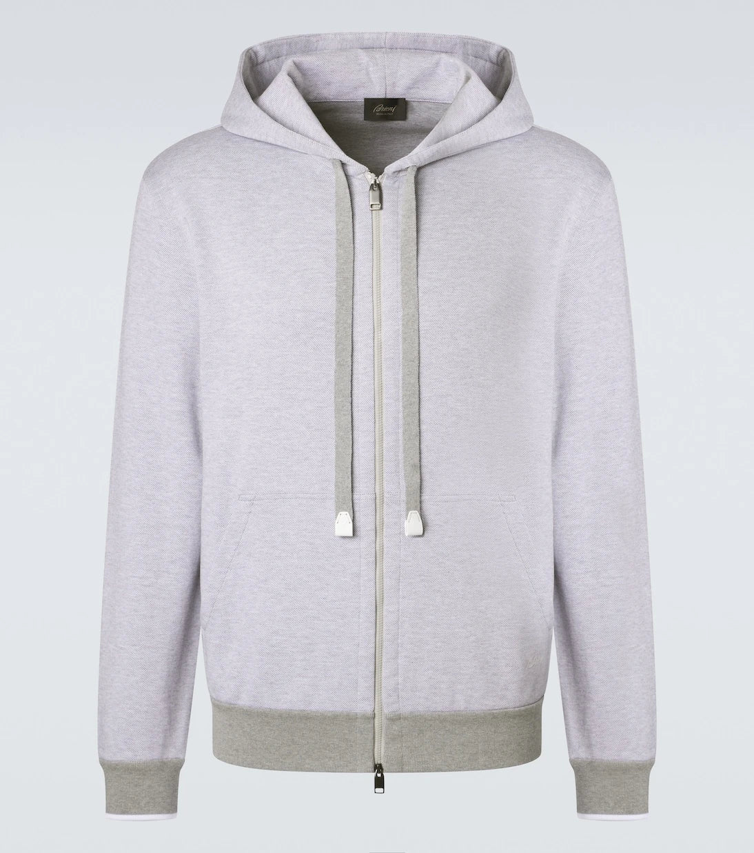 Brioni - Cotton-blend zip-up hoodie
