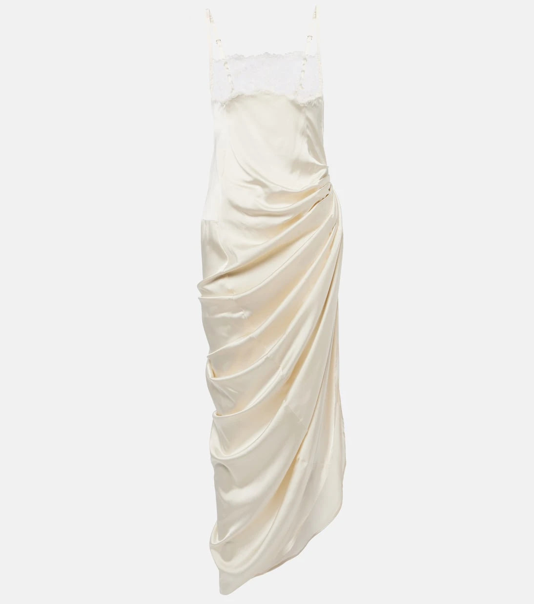 Jacquemus - La Saudade Brodée satin slip dress