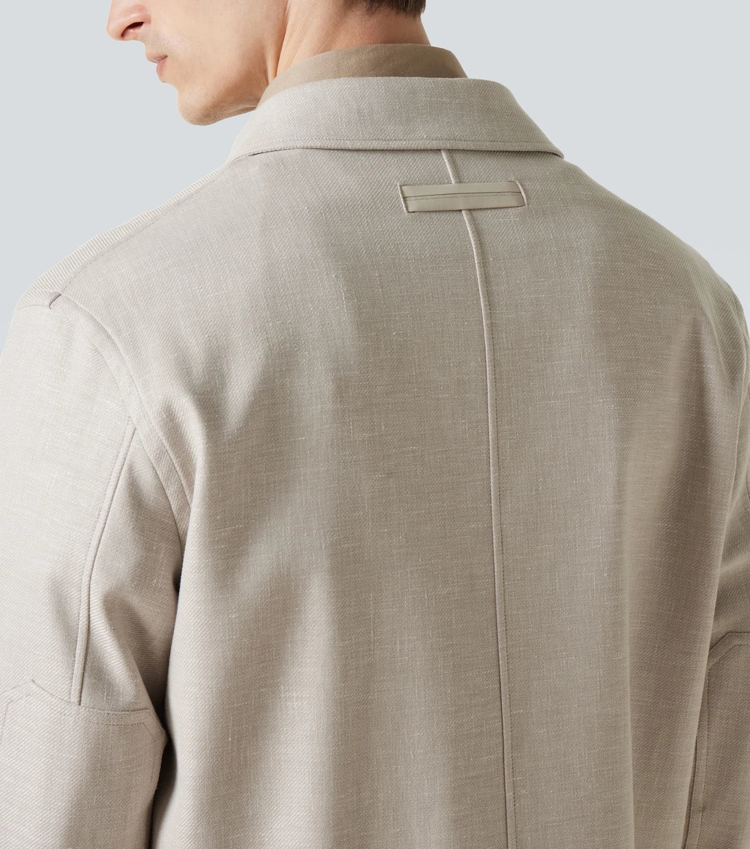 Zegna - قميص علوي من مزيج الكتان والصوف والحرير