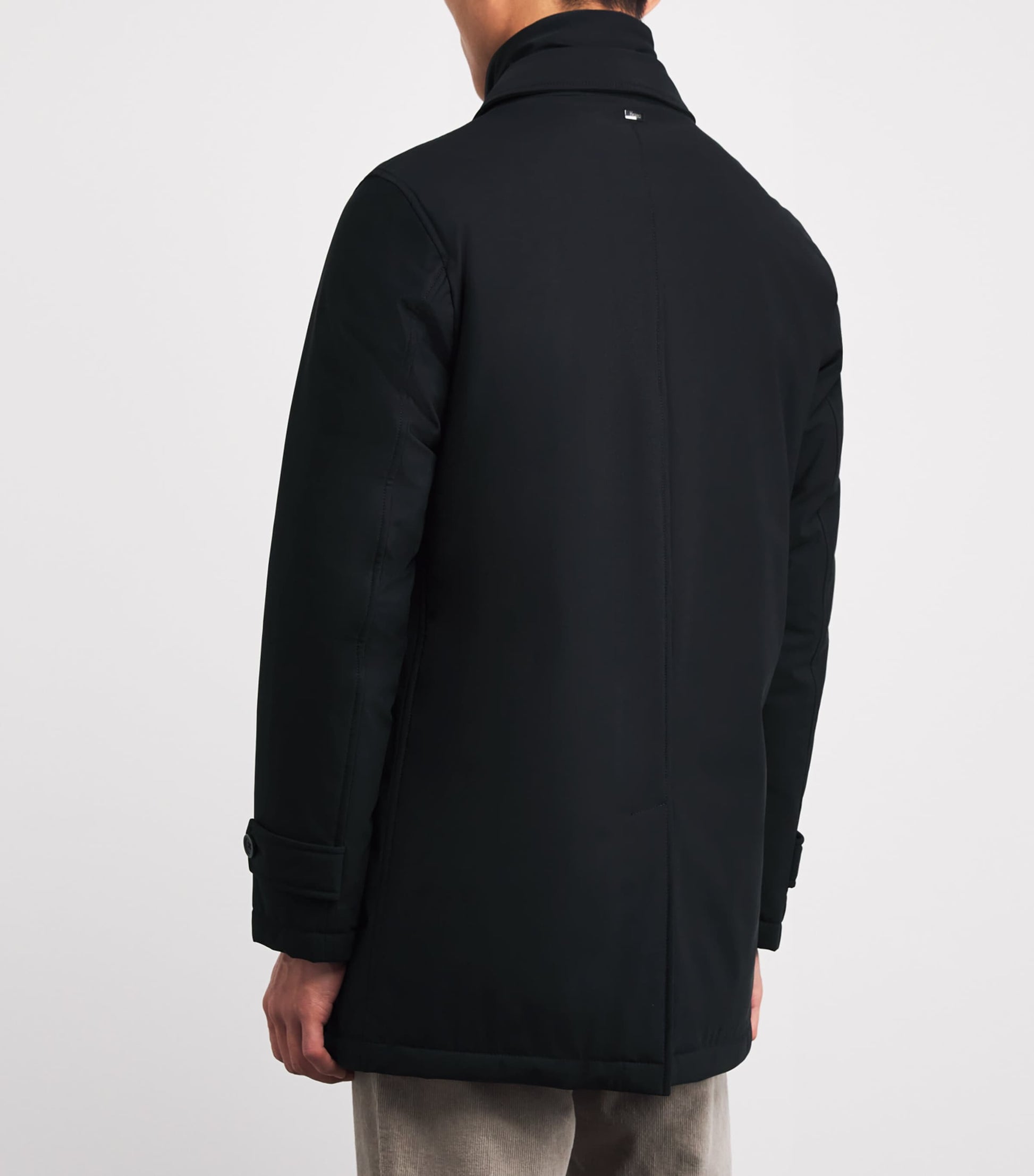 Herno Navy Down Water-Resistant Washington Overcoat