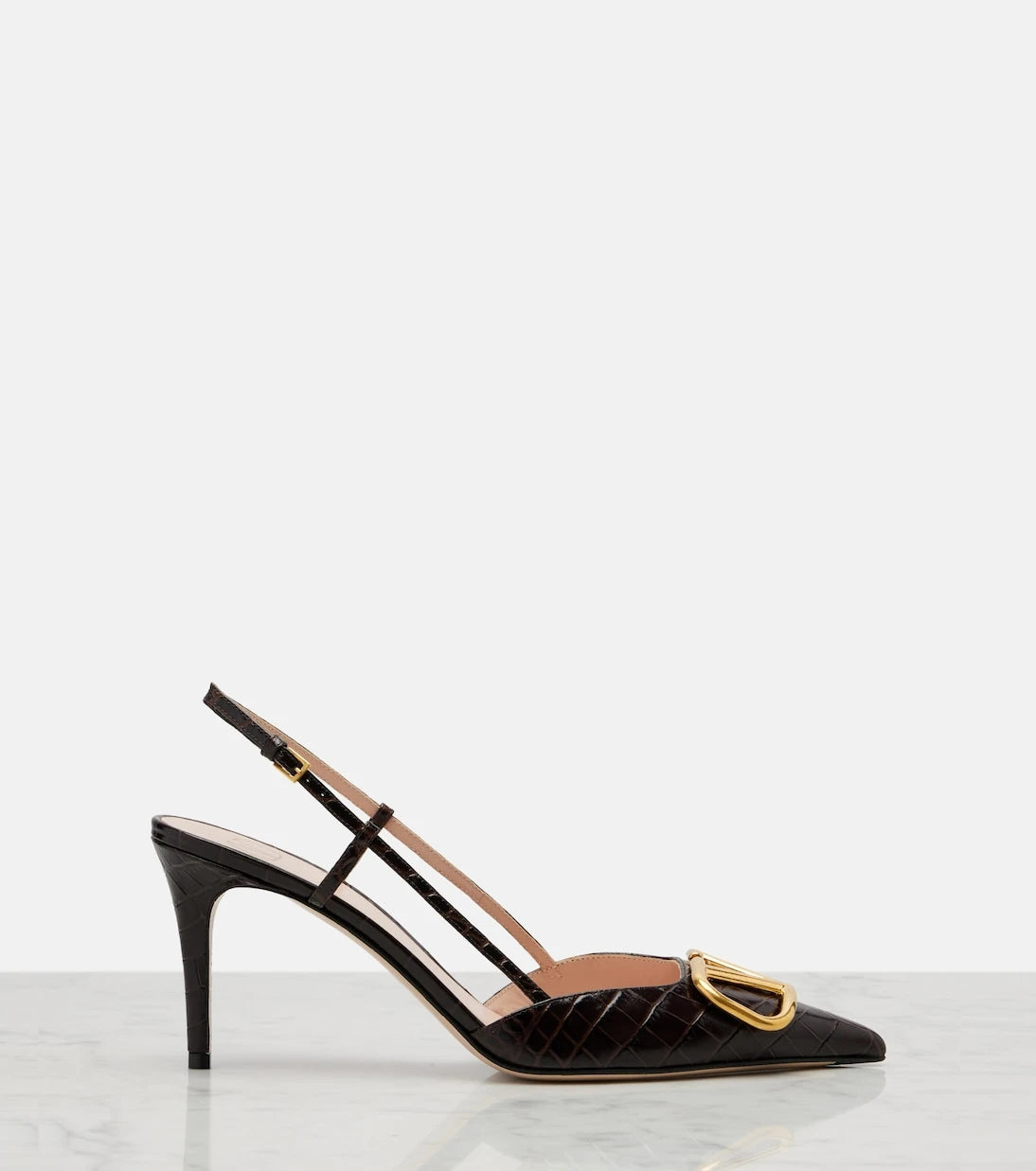 Valentino Garavani - VLogo 80 leather slingback pumps