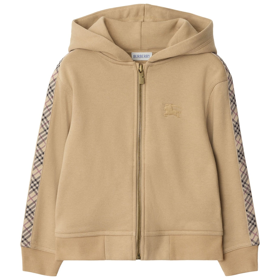 Burberry Kids Cotton Check-Trim Zip-Up Hoodie (3-12 Years)