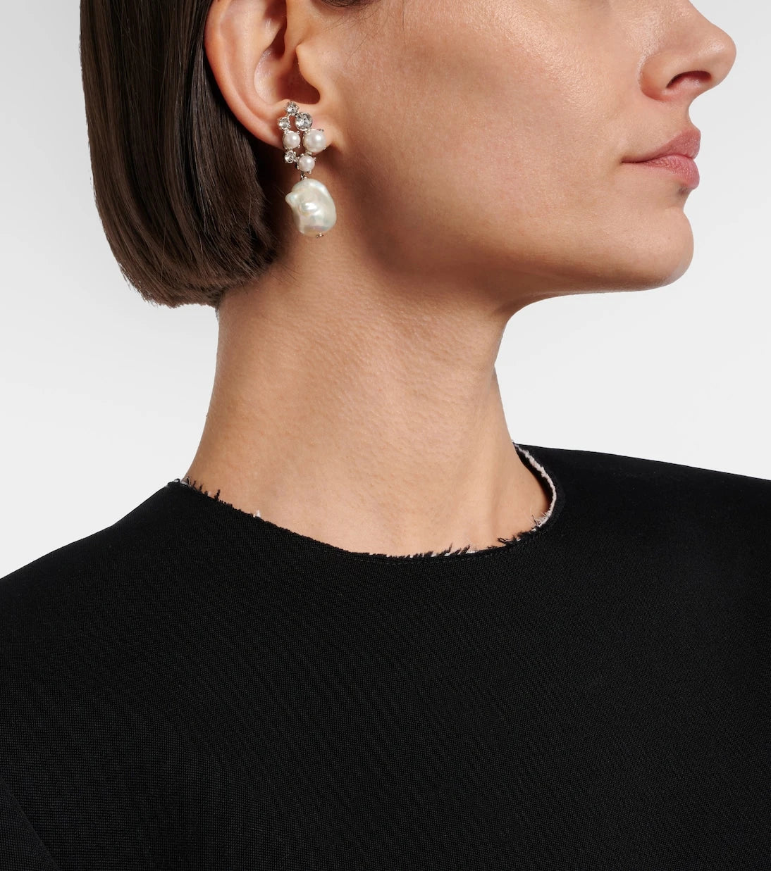 Givenchy - Crystal Pearl asymmetric earrings