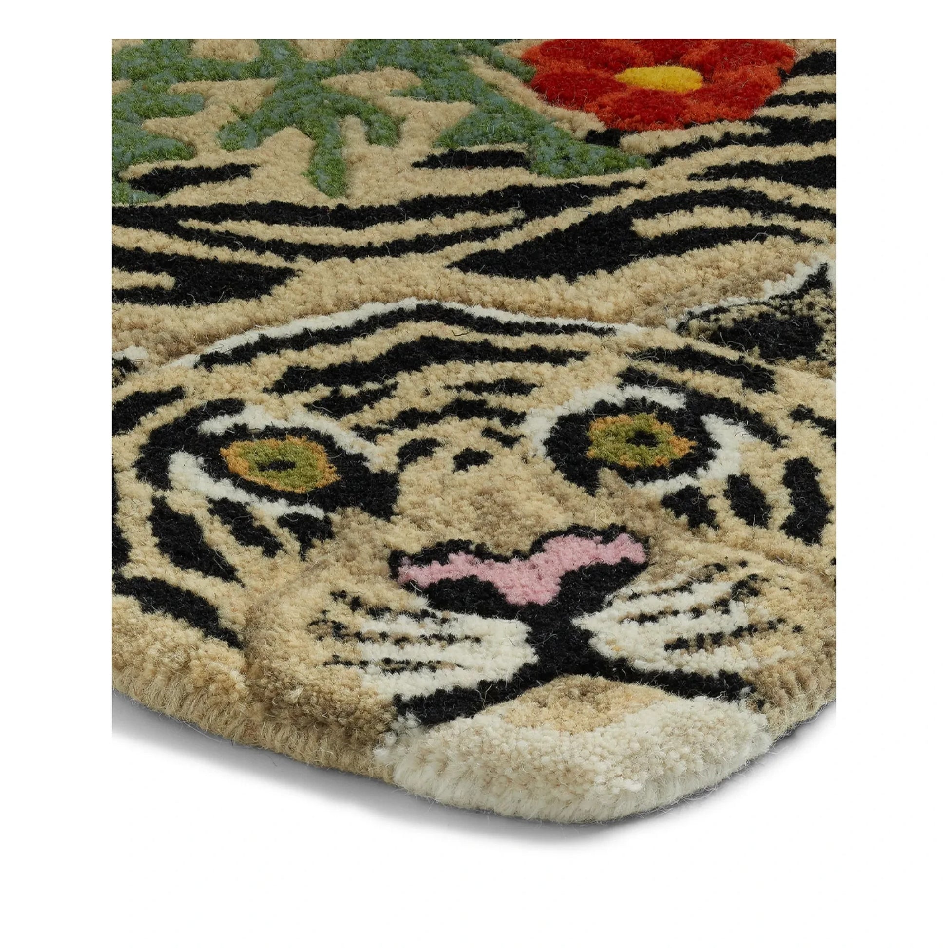 Doing Goods - Tiger carpet with flowers | Beige