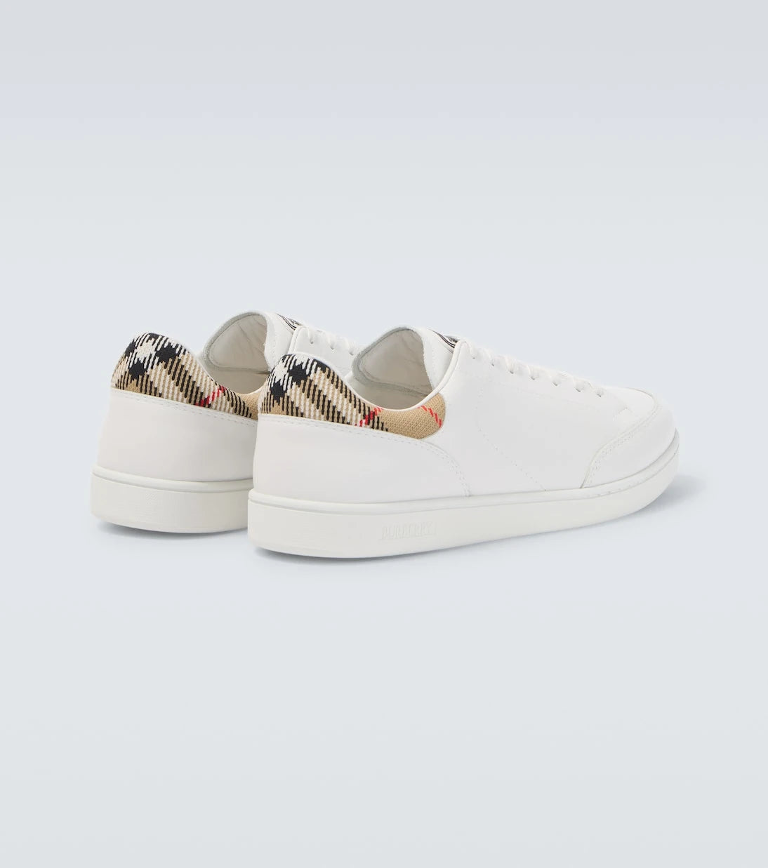 Burberry - Set Burberry Check leather sneakers