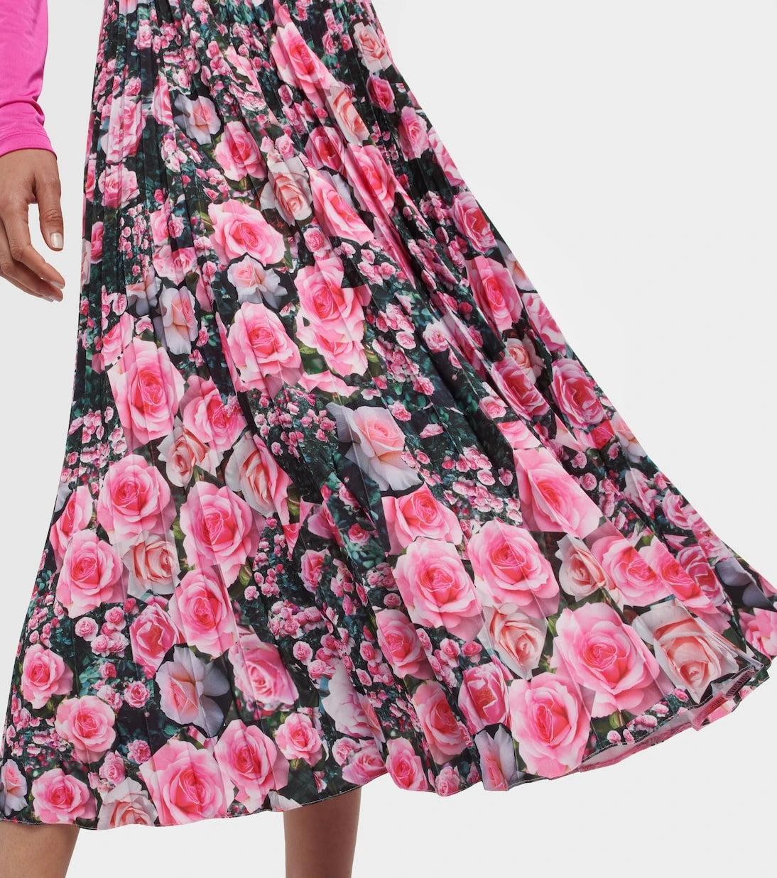 Christopher Kane - Floral high-rise pleated midi skirt