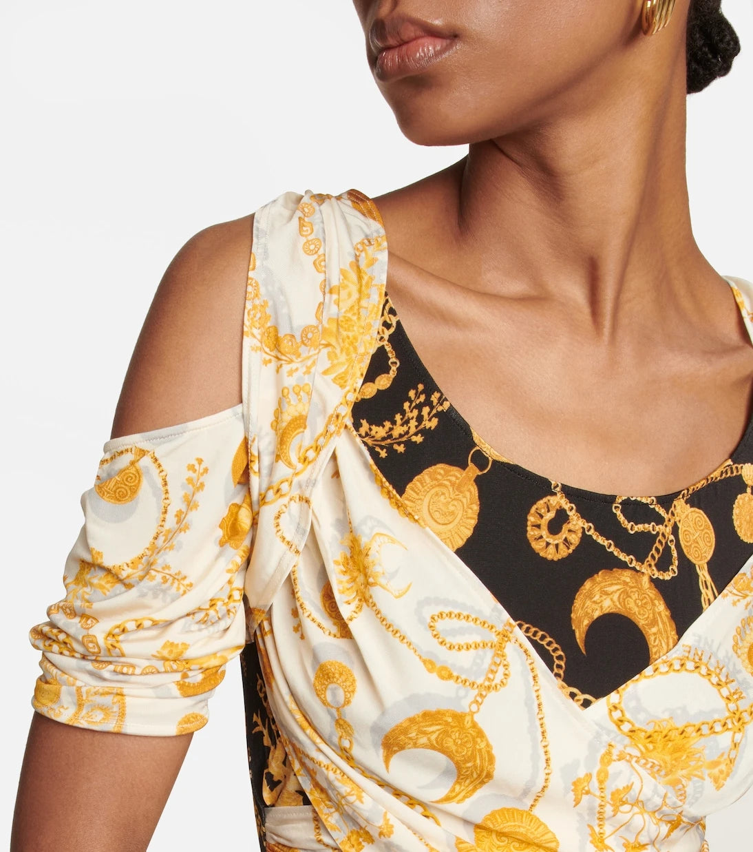 Marine Serre - Draped printed cutout top