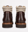 Leather Wool-Trim Mountain Boots