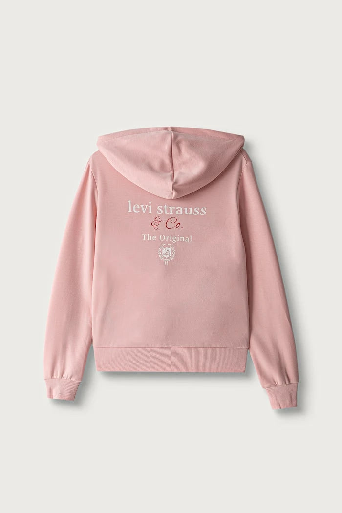 Çocuklar için viskonlu, fermuarlı ve kapüşonlu sweatshirt MEET AND GREET VARSITY HOO