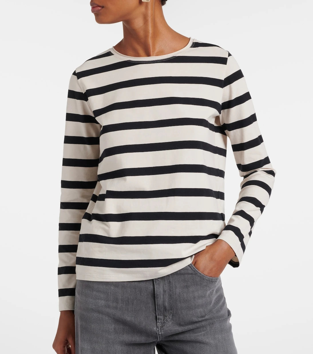 'S Max Mara - Divina striped cotton-blend jersey T-shirt