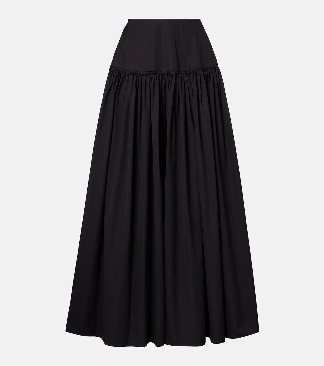 Alaïa - Gathered cotton poplin maxi skirt