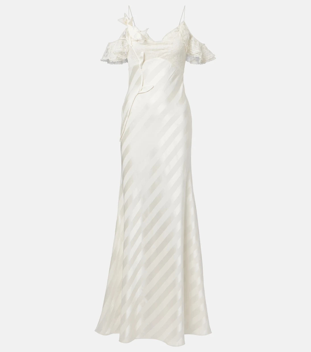 Self-Portrait - Lace-trimmed satin gown