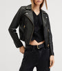 AllSaints Black Leather Dalby Biker Jacket