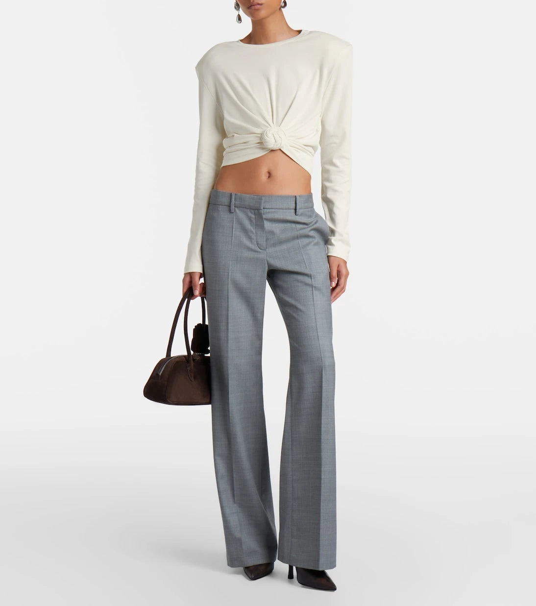 Magda Butrym - Cropped cotton-blend jersey top