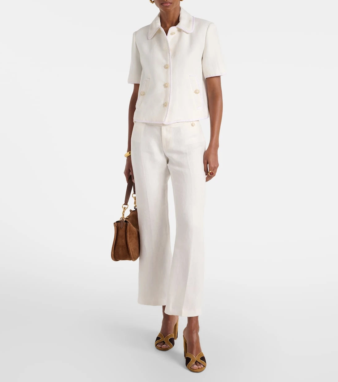 Etro - Linen bootcut pants
