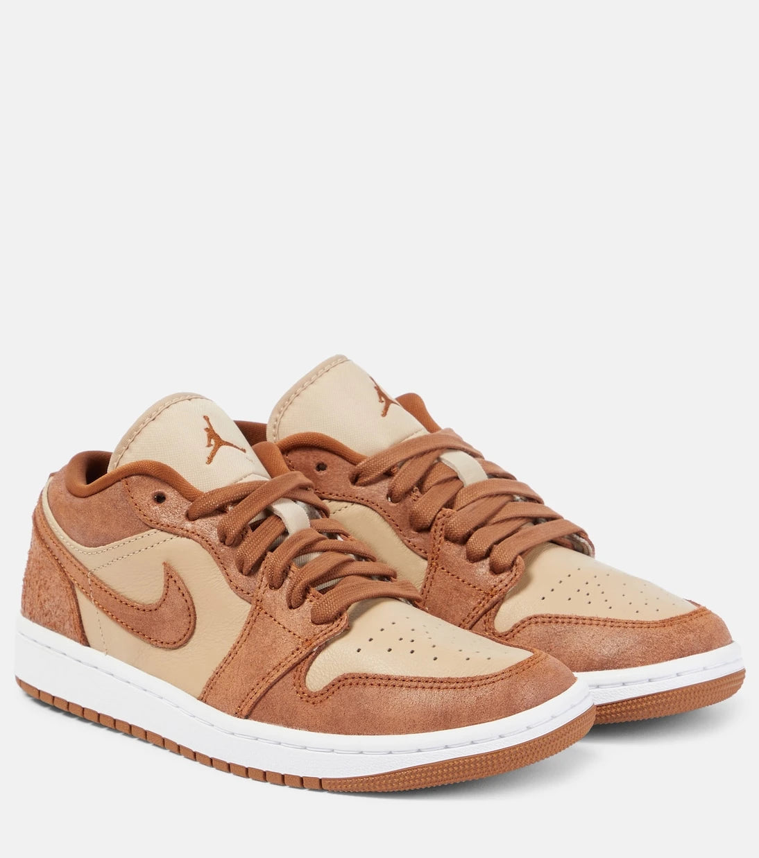 Nike - Air Jordan 1 Low suede-trimmed leather sneakers