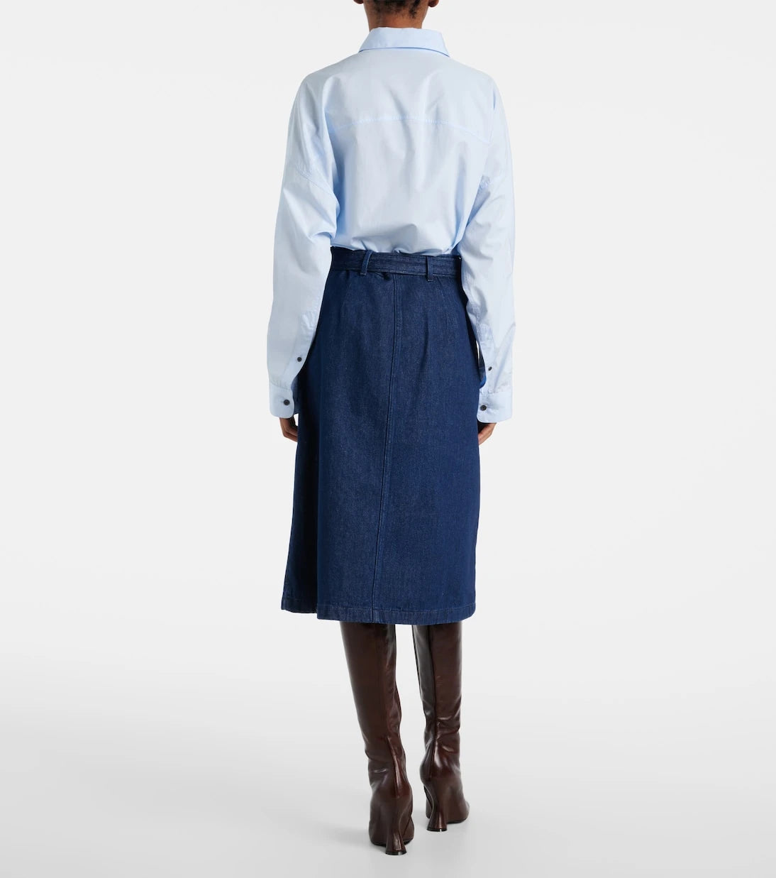 Dries Van Noten - Denim midi skirt