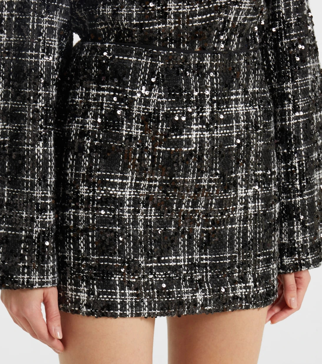 Rotate - Sequined bouclé miniskirt